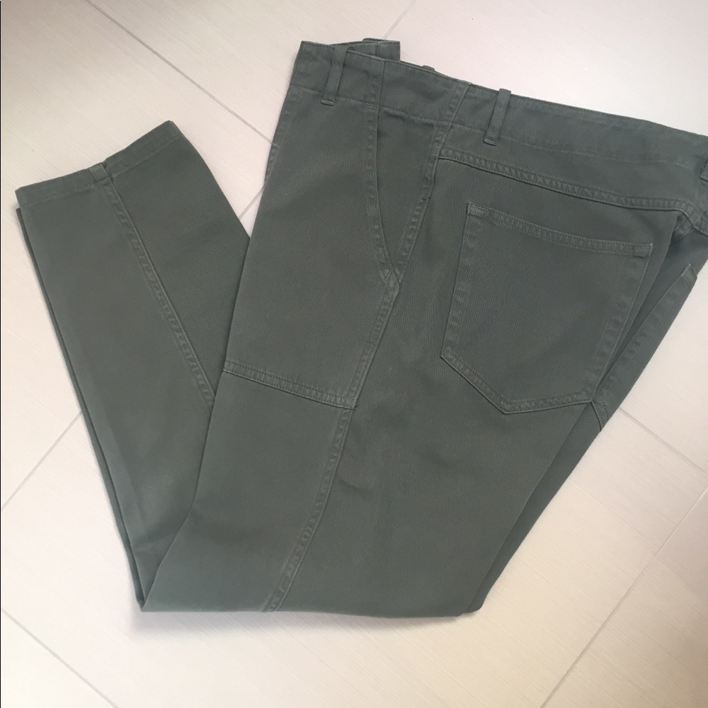 Forest green jeans, low rise